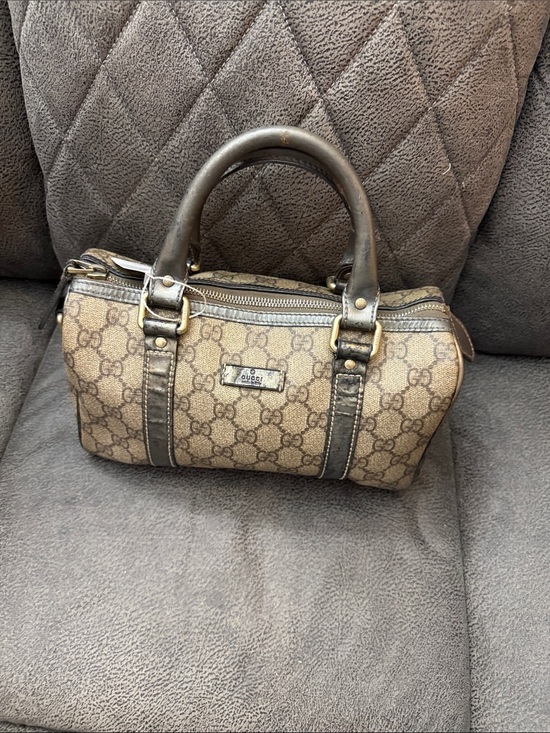 Gucci Handbags - Gucci Brown GG Monogram Top-Handle Bowling Satchel